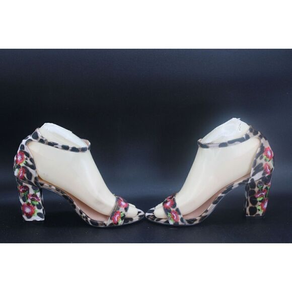 Madden Girl Size 6.5 Behave Leo Velvet Floral Heels Ankle - Picture 7 of 11